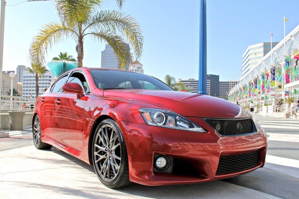 2011 ISF Matador Red Mica Alpine White seats Tein HTech Springs CF 