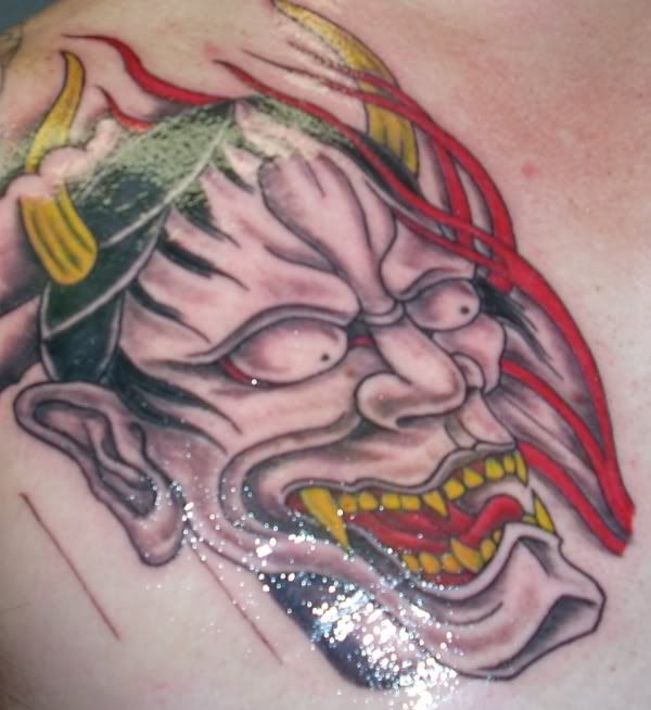 Freehand Mask Tattoo Side 1.