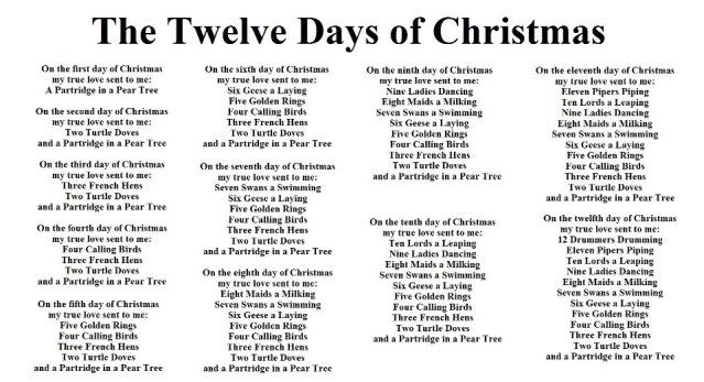 Twelve Days Of Christmas Lyrics Search Results - Christmas Wallpapers Gallery