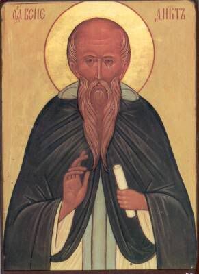 Ancient Icon of St. Benedict of Nursia