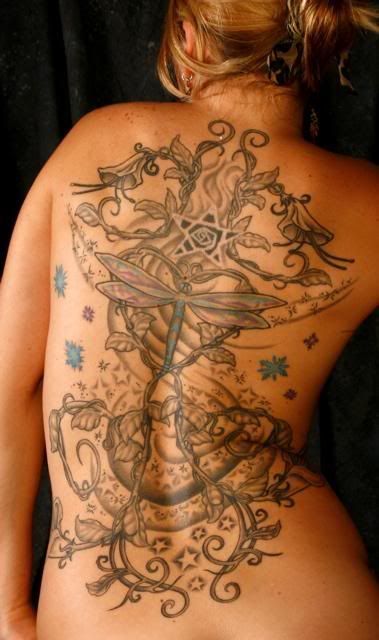 star tattoo girl. Star Dragon Fly Sexy Girl Tatt