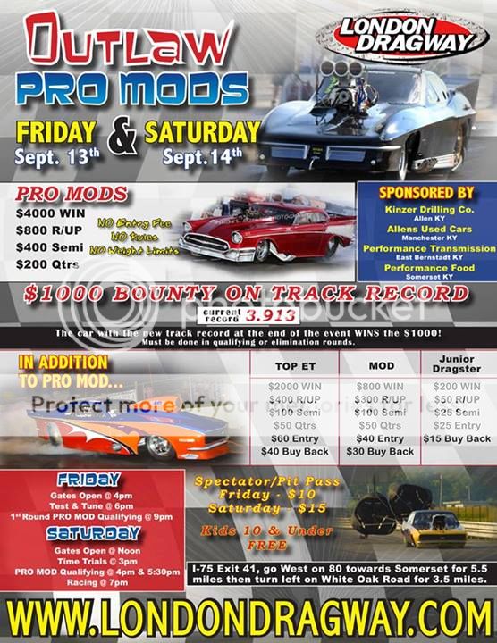 Outlaw Pro Mods London,KY - Sept 13-14 - www.ProModifieds.us