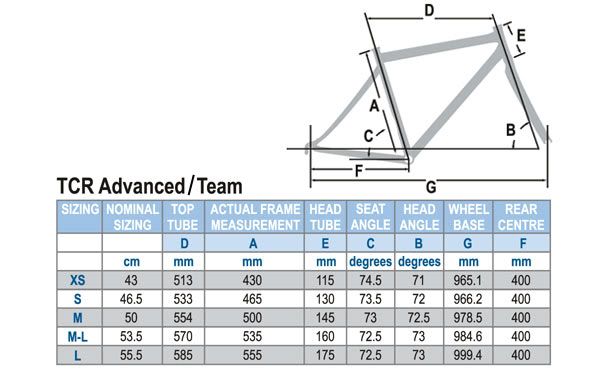 Giant Propel Size Chart