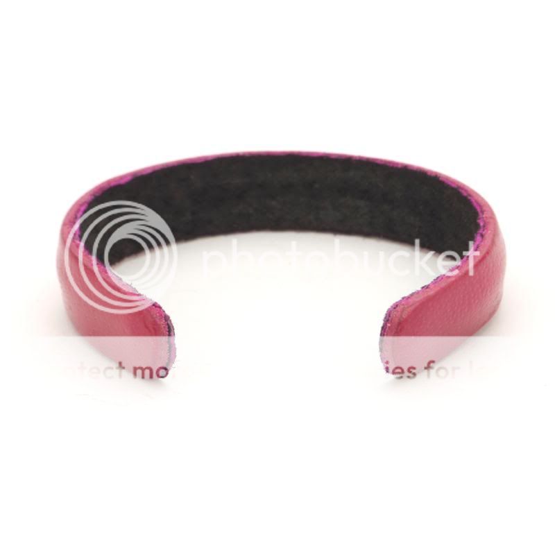 WOMEN PINK THIN HAND LEATHER WRISTBAND CUFF BRACELET  