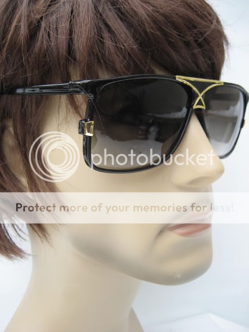 BLACK and GOLD VINTAGE 80s SHADES AVIATOR GAZELLE CAZAL STYLE 