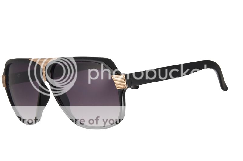 Retro 80's Unisex Style Square Shape Frame Shades Aviator Sunglasses Silver Gold