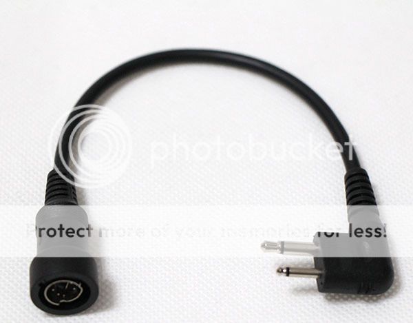 Twist on Mini Din Plug 6 PIN Cable For Motorola Radio 2 PIN GP68 CP150 GP88