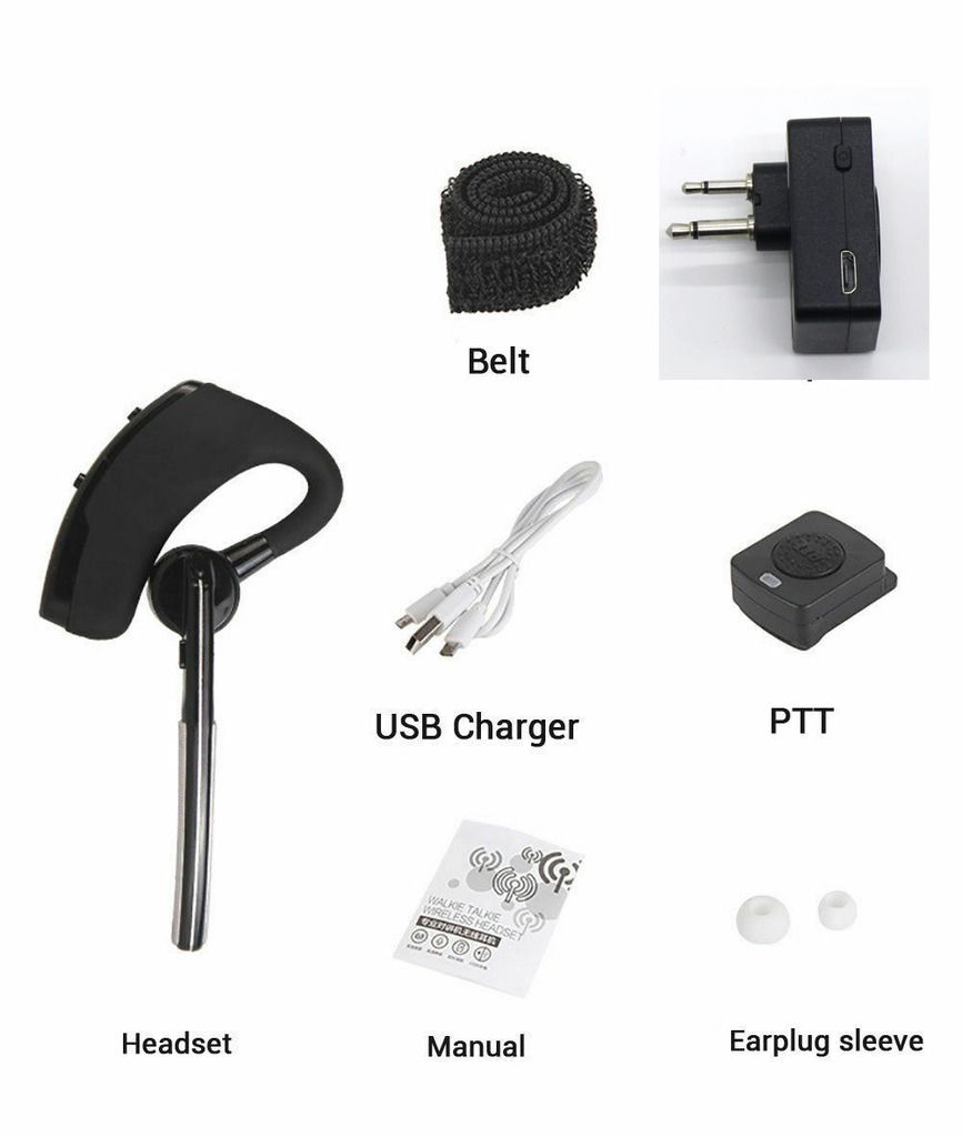 Bluetooth Wireless Adaptor +PTT Headset FOR MOTOROLA GP68 CP200 GP88